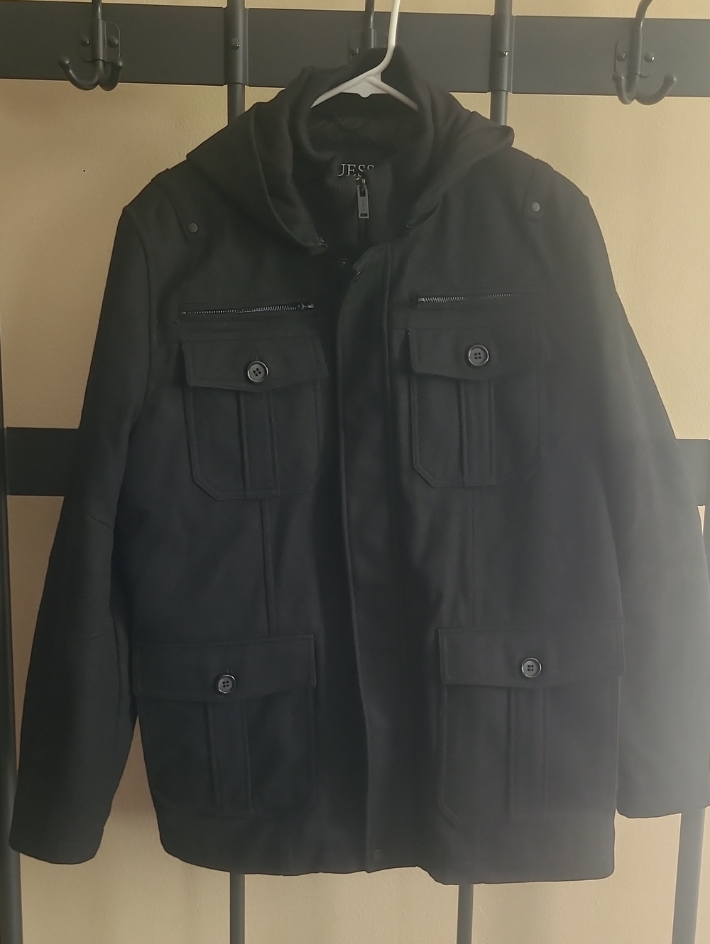 Guess Black Men's Wool Blend Jacket